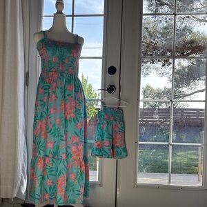 Gymboree Pink and Blue Hawaiian Floral Dress mommy and me